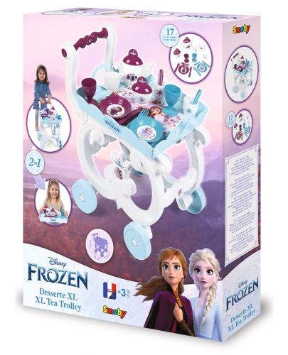 Игрален комплект Smoby Frozen 2 - Сервиз за чай, с количка и аксесоари - 2