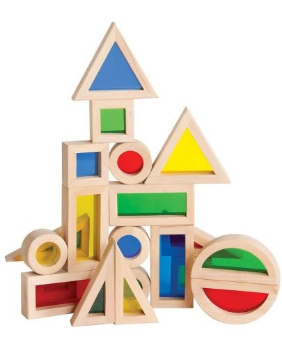 Игрален комплект Smart Baby - Полупрозрачни геометрични фигури с рамки, 24 броя - 1