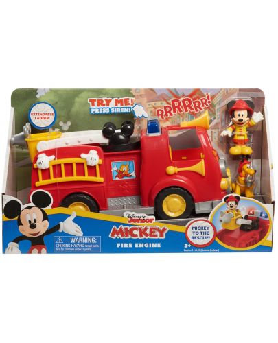 Игрален комплект Just Play Disney Junior - Пожарната кола на Мики Маус, с фигури - 1