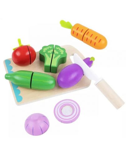 Игрален комплект Tooky Toy - Зеленчуци за рязане - 1