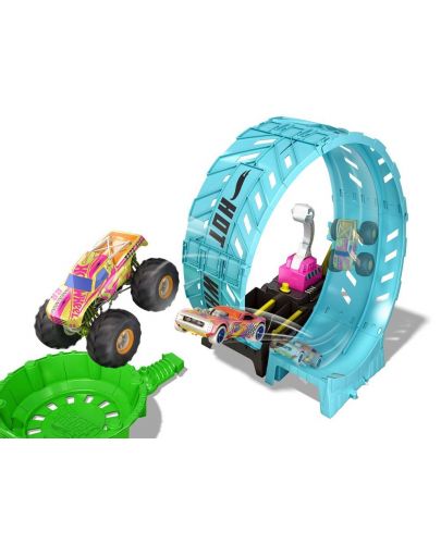 Игрален комплект Hot Wheels Monster Truck - Светеща писта Епичен лупинг - 5