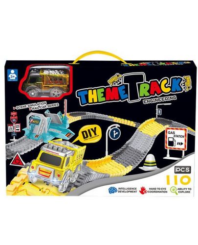 Игрален комплект Felyx Toys - Писта със светещо камионче, 110 части - 1
