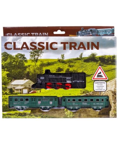 Игрален комплект Classic Train - Парен локомотив с релси, 13 части - 3