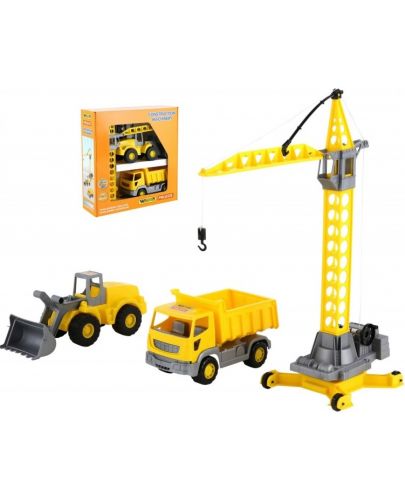 Игрален комлект Polesie Toys - Кран, трактор и камион - 1