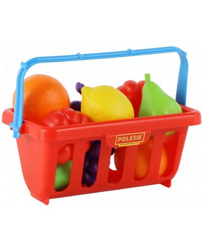Игрален комплект Polesie - Пазарска кошница с плодове, 8 броя - 2