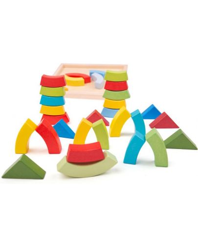 Игрален комплект Bigjigs - Цветни сензорни арки и триъгълници - 2