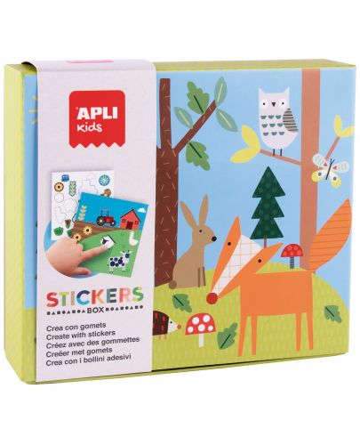 Игра със стикери и геометрични фигури Apli Kids - Гора - 1