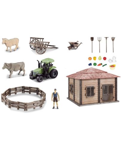 Игрален комплект Ocie Farm World - Ферма с трактор и животни - 1
