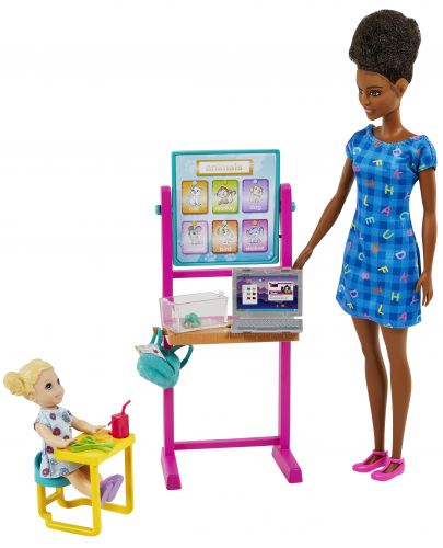 Игрален комплект Barbie You can be anything - Учителка с черна коса и лаптоп - 2
