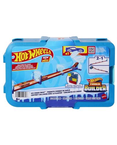 Игрален комплект Hot Wheels - Елементи за ледена писта с кола - 1