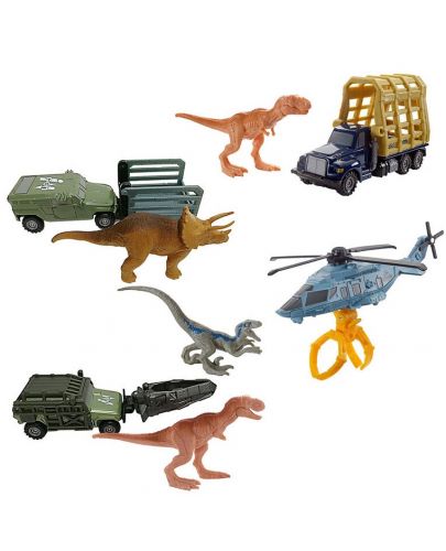 Игрален комплект Matchbox - Jurassic World, Транспортьор с динозавър, асортимент - 2
