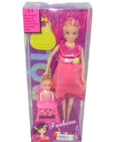 Игрален комплект Raya Toys - Бременна кукла Fashion Girl, с момиченце, асортимент - 2