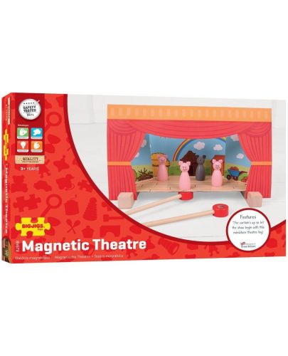 Игрален комплект Bigjigs  - Магнитен театър с дървени фигурки - 6