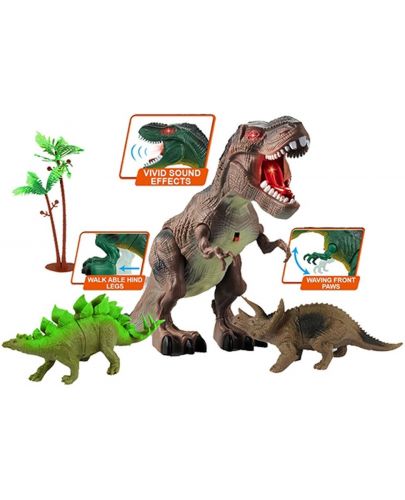 Играчка Ocie - Ходещ динозавър, с двe мини фигури - 2