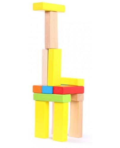 Игра с дървени блокчета Pino - Цветна Дженга - 3