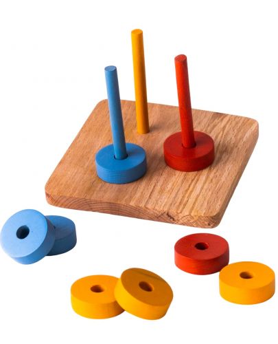 Игра за нанизване Smart Baby - Върху три вертикални цветни оси - 1