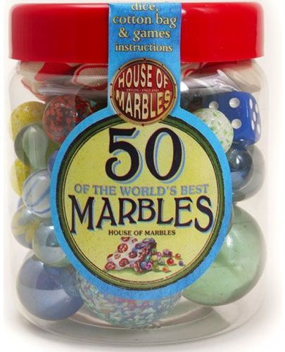 Игрален комплект House of Marbles - Буркан с 50 топчета - 1