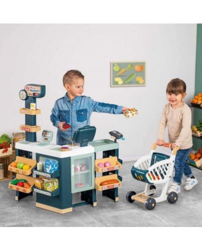 Игрален комплект Smoby - Супермаркет, с аксесоари и количка за пазаруване - 4