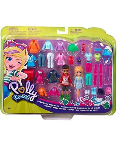 Игрален комплект Mattel - Polly pocket, Snow style fash pack - 1