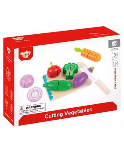 Игрален комплект Tooky Toy - Зеленчуци за рязане - 3