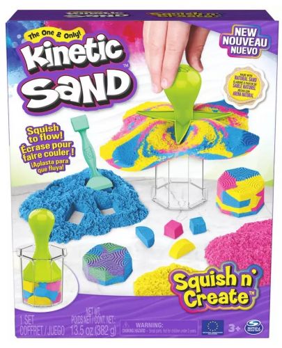 Игрален комплект Spin Master - Kinetic Sand, Кинетичен пясък Squish N Create - 1
