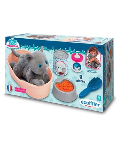 Игрален комплект Ecoiffier - Коте с легло - 2