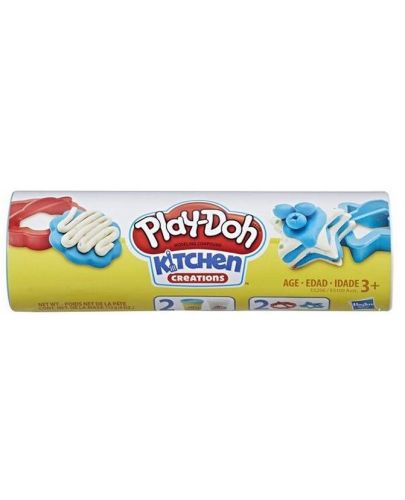 Игрален комплект Hasbro Play-Doh - Пластилин и аксесоари, син и бял - 1