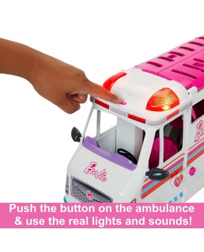 Игрален комплект Barbie - Трансформираща се линейка, Клиника, 20 aксесоара - 4