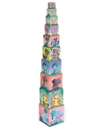 Игра с кубчета Janod - Пирамида, Сладки животни - 1
