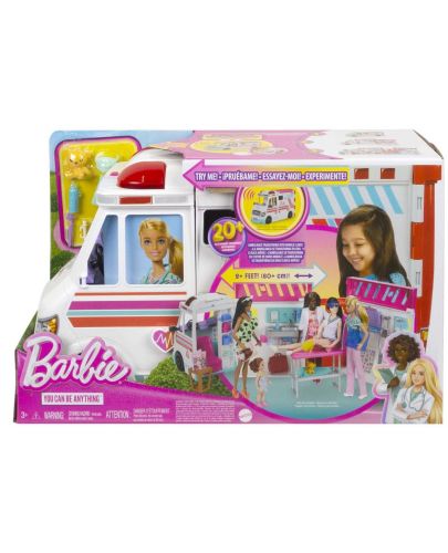 Игрален комплект Barbie - Трансформираща се линейка, Клиника, 20 aксесоара - 6