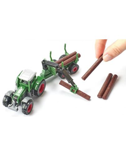 Метална играчка Siku Super - Трактор с ремарке за горското стопанство - 2