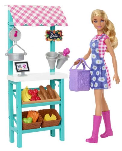 Игрален комплект Barbie - Барби с фермерск маркет - 1