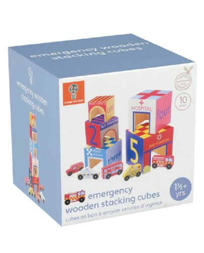 Игрален комплект Orange Tree Toys - Кубчета и колички - 1