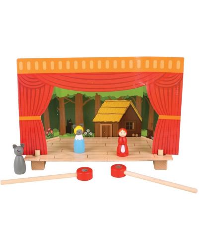 Игрален комплект Bigjigs  - Магнитен театър с дървени фигурки - 1