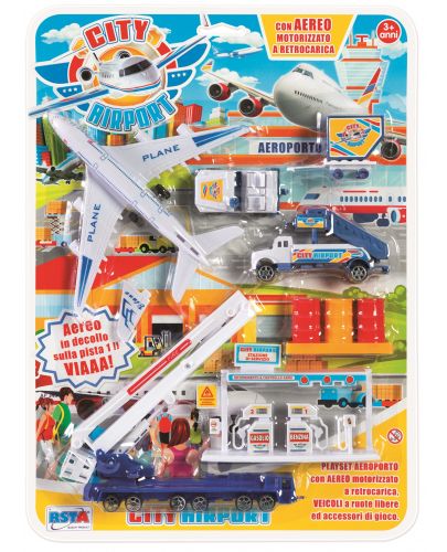 Игрален комплект RS Toys - Самолет и обслужващи машини - 1
