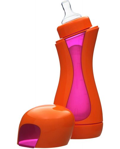 Бебешка бутилка iiamo go home - Оранжево и лилаво, 380 ml - 1