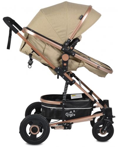 Moni Комбинирана детска количка Gigi с люлеещ механизъм Бежова - 5