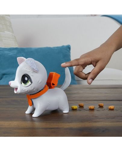 Интерактивна играчка Hasbro FurReal Poopalots - Акащи животни, Сиво коте - 5