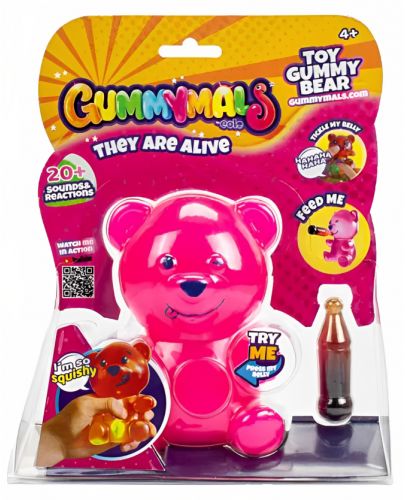Интерактивна играчка Eolo Toys Gummymals - Мече, розово - 1