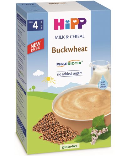 Инстантна млечна каша с пребиотик Hipp - Елда, 250 g - 1