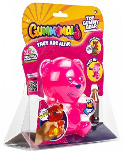 Интерактивна играчка Eolo Toys Gummymals - Мече, розово - 6