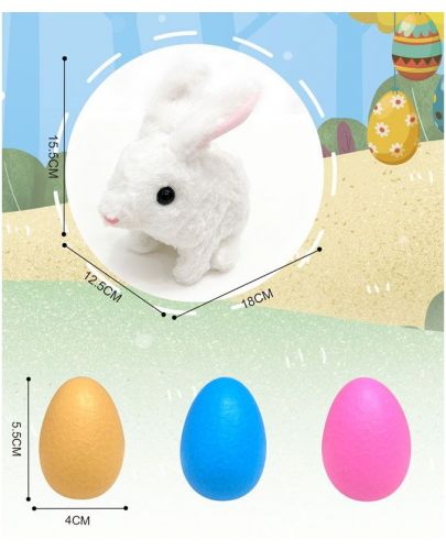 Интерактивна играчка Raya Toys - Великденско зайче с яйца - 3