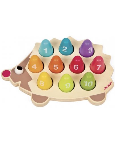 Дървена играчка Janod - Научи се да броиш, таралеж - 2