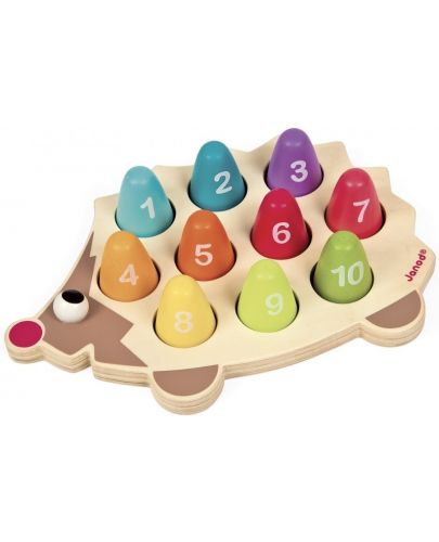 Дървена играчка Janod - Научи се да броиш, таралеж - 3