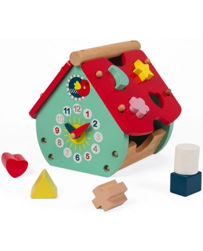 Дървена играчка за сортиране Janod - Горска къща - 3