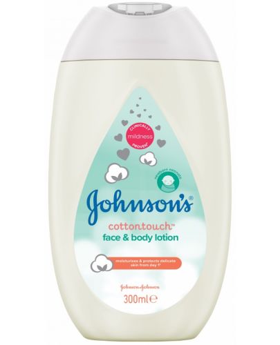 Бебешки лосион за лице и тяло Johnson's cotton touch, 300 ml  - 1