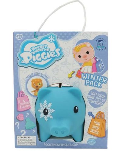 Касичка прасенце Boti Pocket Money Piggies - Синя, с аксесоари - 1