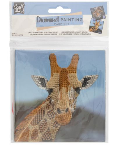Карти за рисуване с мъниста Grafix - Животни, 2 броя, 13 х 13 cm - 1