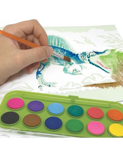 Картини за оцветяване DinosArt  - Динозаври, с акварелни бои - 4