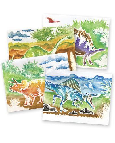 Картини за оцветяване DinosArt  - Динозаври, с акварелни бои - 3